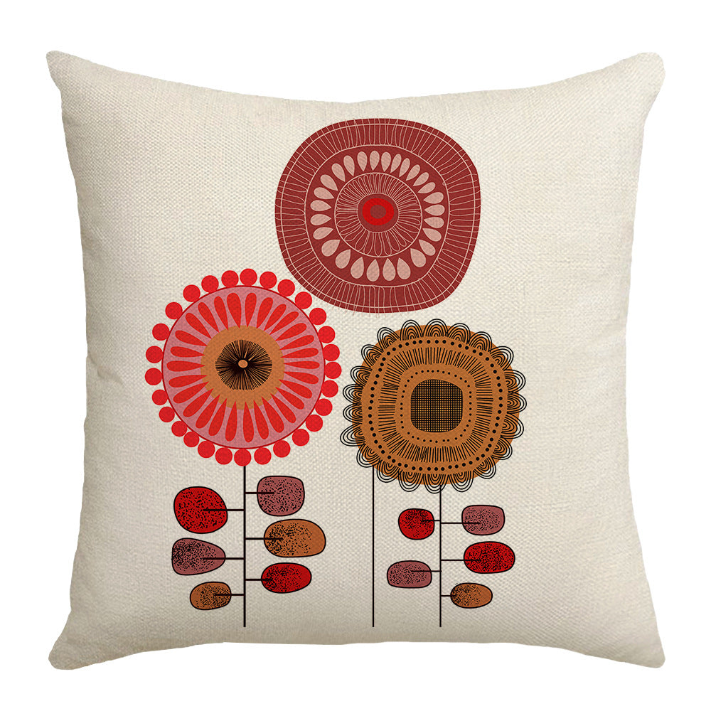 4 - Piece Artistic Floral - Patterned Pillow and Pillowcase Set: Vibrant Botanical Designs for a Stylish and Cozy Home Ambiance