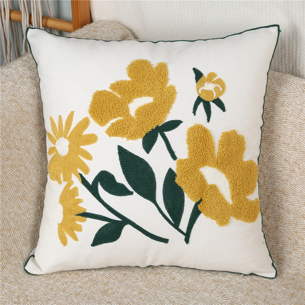 3 - Piece Exquisite Floral Embroidery Pillow and Pillowcase Set: Bringing Natural Elegance to Your Home Decor