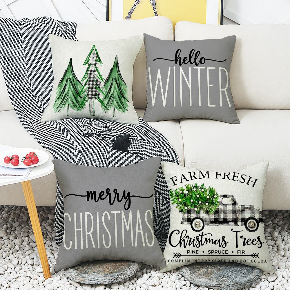 4-Piece Winter Forest Pillow & Pillowcase Set