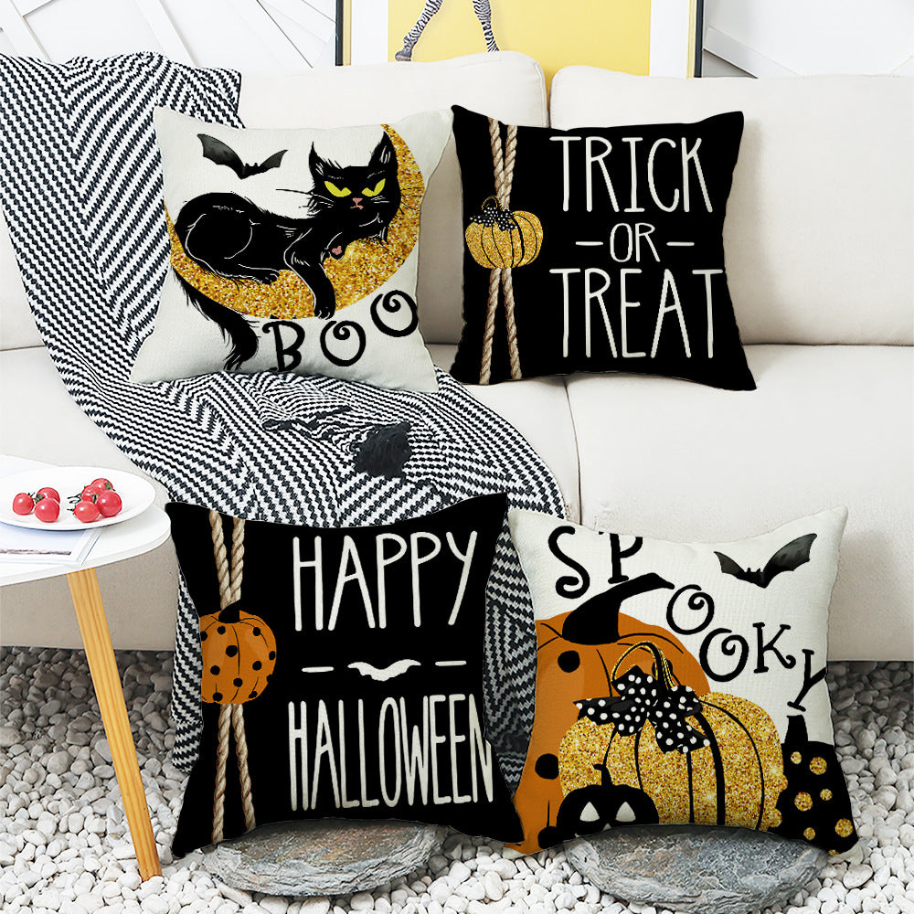 Halloween Decorative Pillow with Cushion Insert, 4-Piece Set – Sofa & Home Decor Throw Pillows