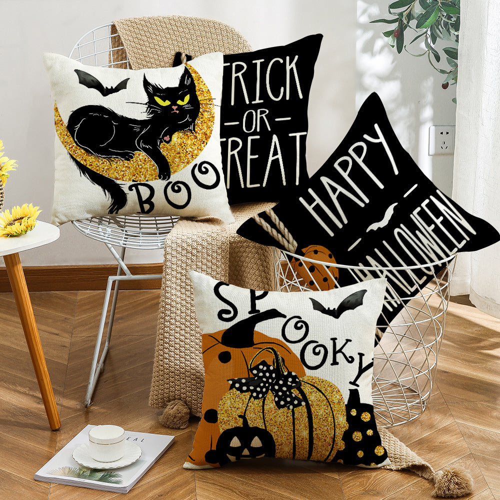 Halloween Decorative Pillow with Cushion Insert, 4-Piece Set – Sofa & Home Decor Throw Pillows