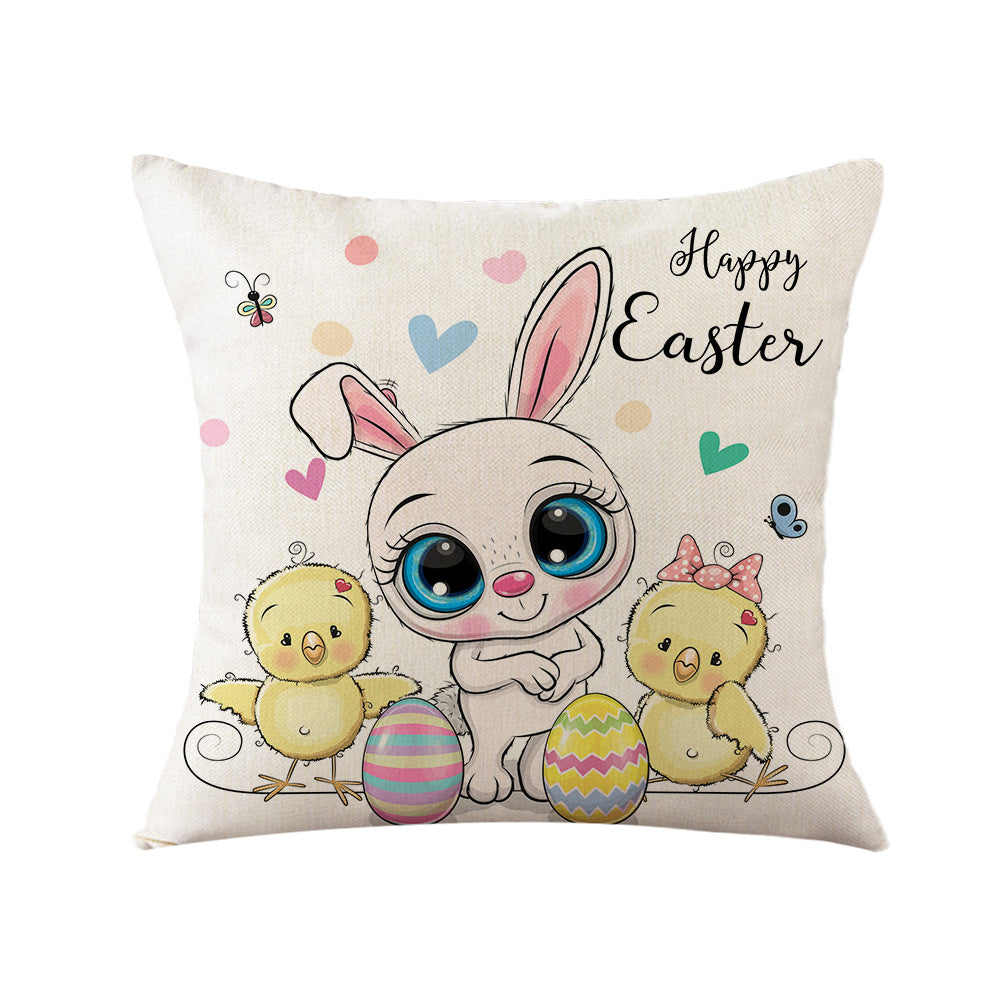 4-Piece Whimsical Easter - Themed Pillow & Pillowcase Set: Bunny, Chick, and Gnome Designs for a Charming, Spring - Inspired Home
