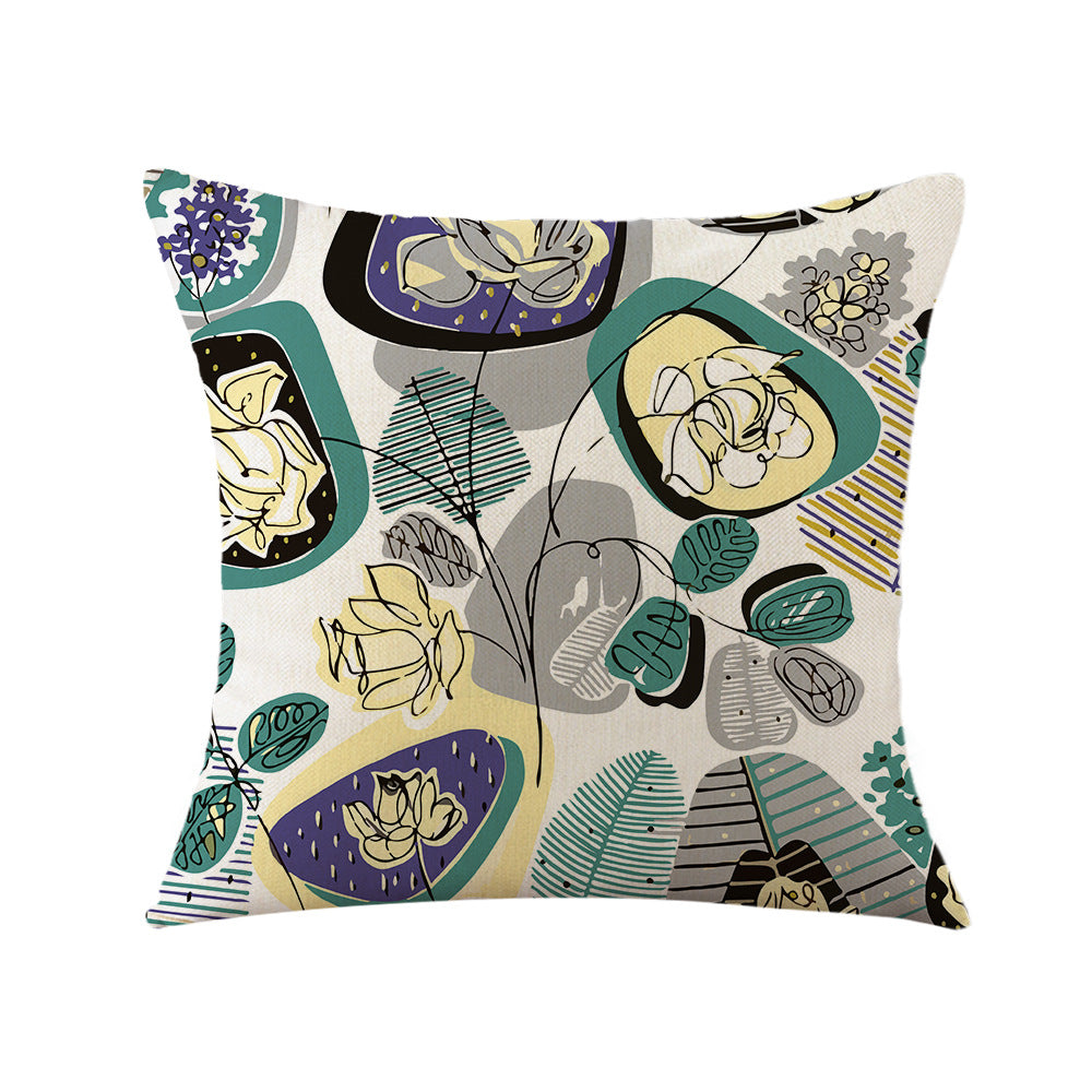 4-Piece Vibrant Floral Pillow & Pillowcase Set: Colorful Botanical Patterns for a Lively, Nature-Inspired Home
