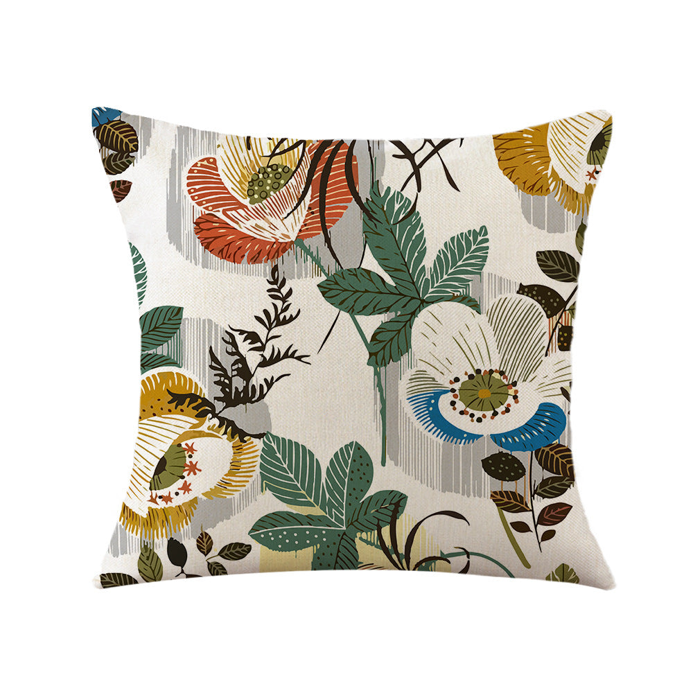 4-Piece Vibrant Floral Pillow & Pillowcase Set: Colorful Botanical Patterns for a Lively, Nature-Inspired Home