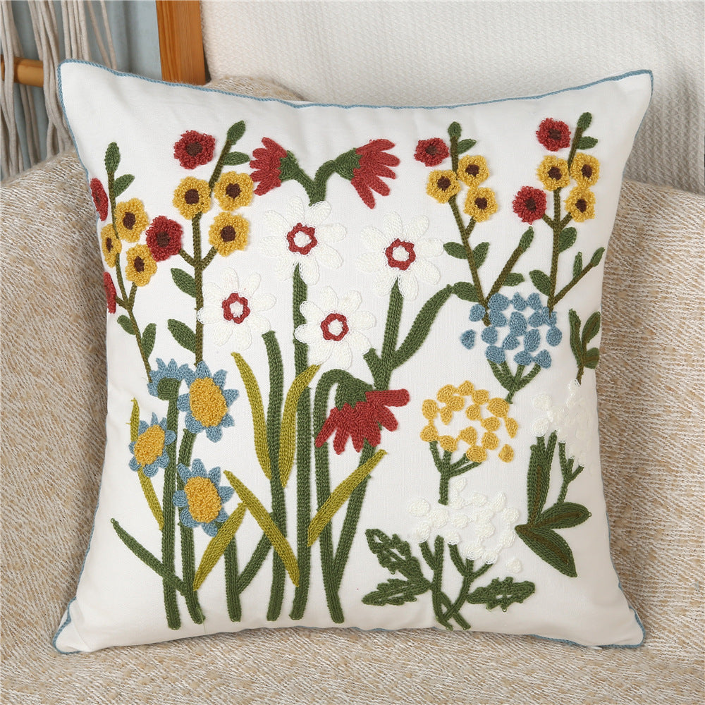 3 - Piece Exquisite Floral Embroidery Pillow and Pillowcase Set: Bringing Natural Elegance to Your Home Decor