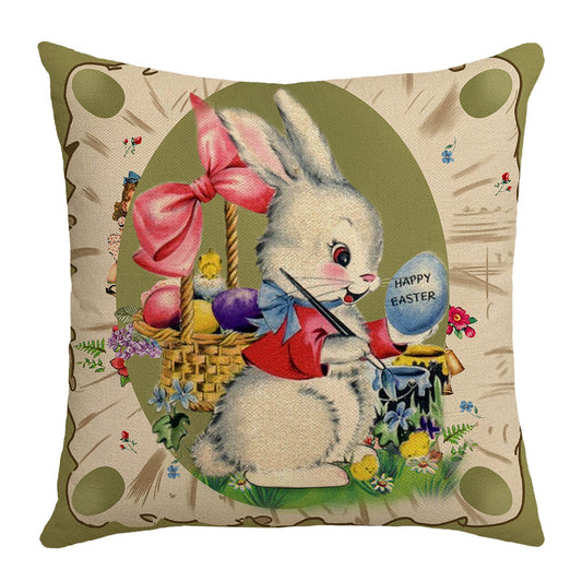 4 - Piece Retro Bunny & Kids Pillow & Pillowcase Set
