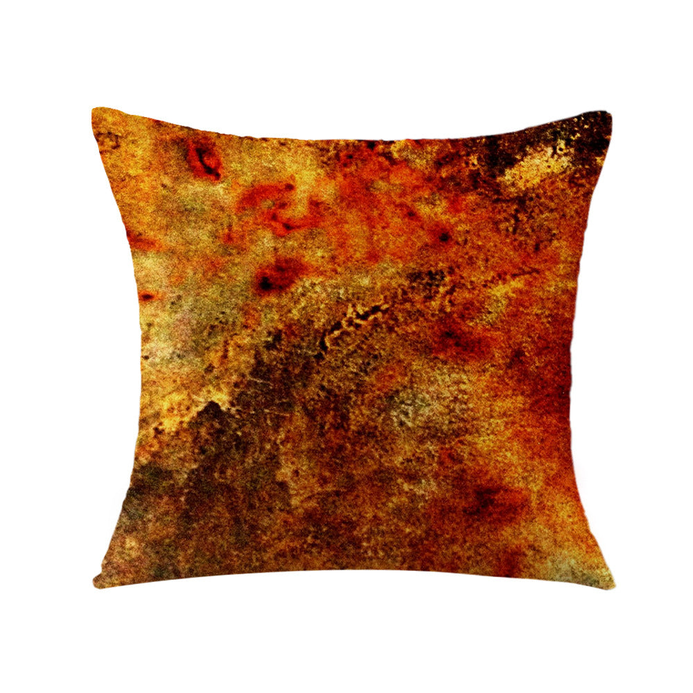 4-Piece Warm - Toned Abstract Art Pillow & Pillowcase Set: Rich Autumn - Hued Textures for a Cozy, Artistic Home Ambiance