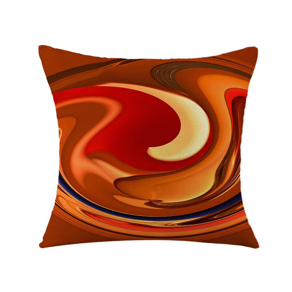 4-Piece Warm - Toned Abstract Art Pillow & Pillowcase Set: Rich Autumn - Hued Textures for a Cozy, Artistic Home Ambiance