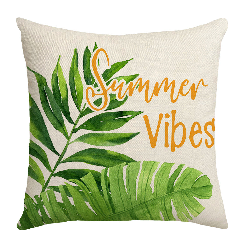 4-Piece Tropical - Inspired Pillow & Pillowcase Set: Flamingo, Palm Leaf, and Pineapple Designs for a Breezy, Summer - Vibe Home