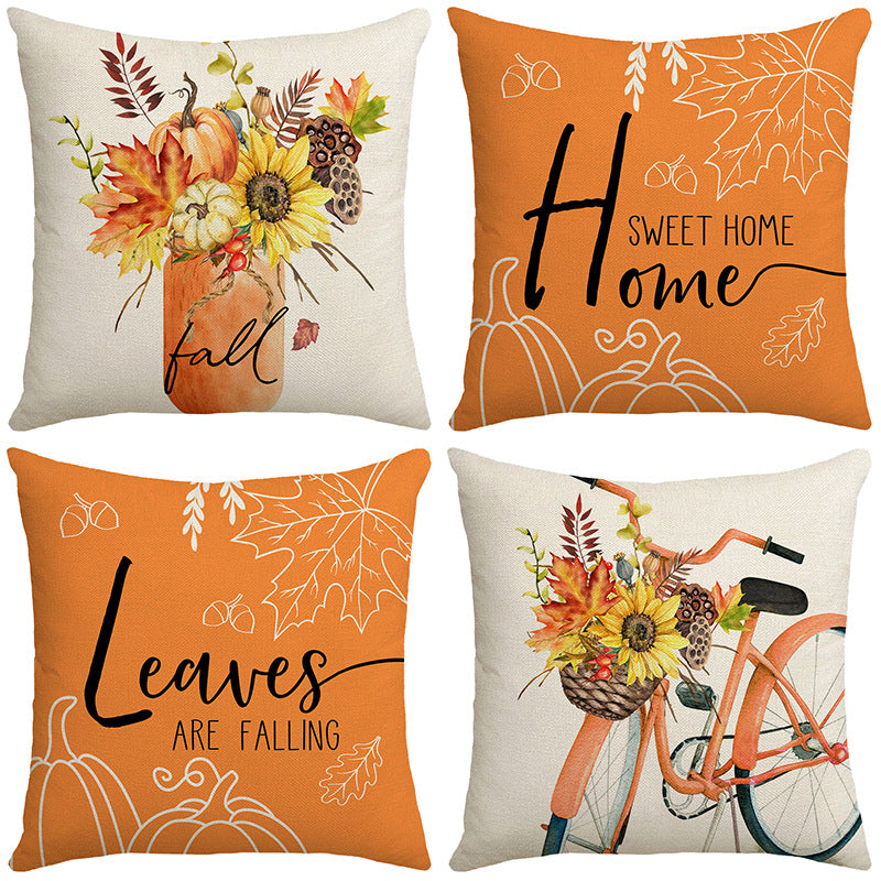 4-Piece Autumn Harvest Pillow & Pillowcase Set