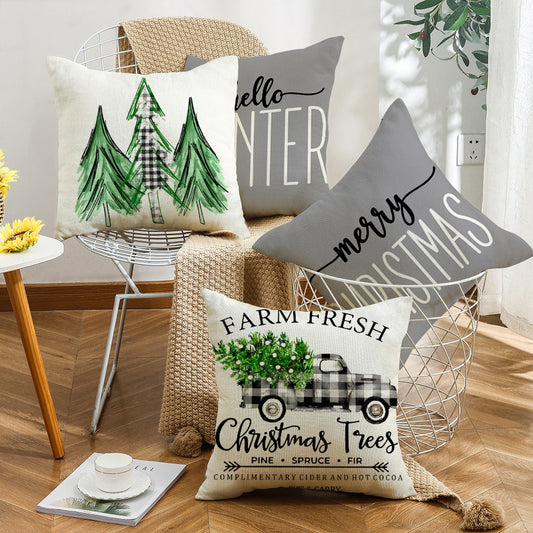 4-Piece Winter Forest Pillow & Pillowcase Set