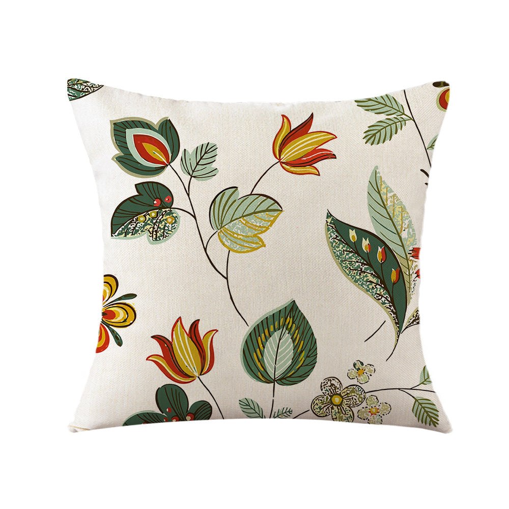4-Piece Vibrant Floral Pillow & Pillowcase Set: Colorful Botanical Patterns for a Lively, Nature-Inspired Home